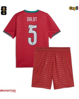 Portugalia Diogo Dalot #5 Echipament de Fotbal Replică Mondial 2026 Copii Acasa (+ Șorturi)